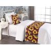 Ambesonne Floral Bed Runner Set, Valentine’s Day Romantic Concept Watercolor Hydrangeas Roses Birds, Decorative Bedding Scarf and 2 Pillow Shams for Hotels Homes, Queen, Soft Pink Pistachio Green(Earth Yellow Maroon)