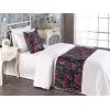 Ambesonne Floral Bed Runner Set, Valentine’s Day Romantic Concept Watercolor Hydrangeas Roses Birds, Decorative Bedding Scarf and 2 Pillow Shams for Hotels Homes, Queen, Soft Pink Pistachio Green(Red Blue Grey Dark Grey)