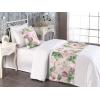 Ambesonne Floral Bed Runner Set, Valentine’s Day Romantic Concept Watercolor Hydrangeas Roses Birds, Decorative Bedding Scarf and 2 Pillow Shams for Hotels Homes, Queen, Soft Pink Pistachio Green(Fern Green Lilac and Blush)