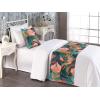 Ambesonne Floral Bed Runner Set, Valentine’s Day Romantic Concept Watercolor Hydrangeas Roses Birds, Decorative Bedding Scarf and 2 Pillow Shams for Hotels Homes, Queen, Soft Pink Pistachio Green(Burnt Orange Tan Teal)