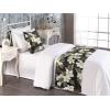 Ambesonne Floral Bed Runner Set, Valentine’s Day Romantic Concept Watercolor Hydrangeas Roses Birds, Decorative Bedding Scarf and 2 Pillow Shams for Hotels Homes, Queen, Soft Pink Pistachio Green(Sage Green and Off White)