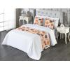 Ambesonne Floral Bed Runner Set, Valentine’s Day Romantic Concept Watercolor Hydrangeas Roses Birds, Decorative Bedding Scarf and 2 Pillow Shams for Hotels Homes, Queen, Soft Pink Pistachio Green(Orange Blush Seal Brown)