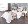 Ambesonne Floral Bed Runner Set, Valentine’s Day Romantic Concept Watercolor Hydrangeas Roses Birds, Decorative Bedding Scarf and 2 Pillow Shams for Hotels Homes, Queen, Soft Pink Pistachio Green(Fern Green Lilac and Blush)
