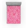 Ambesonne Floral Fitted Sheet, Romantic Valentine’s Day Theme Overlapping Simplistic Rose Flowers Art, Decorative Soft Fabric Bedding All-Round Elastic Pocket, Full Size, Pale Salmon and Blush(Dark Coral and Soft Pink)