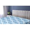 Ambesonne Floral Fitted Sheet, Romantic Valentine’s Day Theme Overlapping Simplistic Rose Flowers Art, Decorative Soft Fabric Bedding All-Round Elastic Pocket, Full Size, Pale Salmon and Blush(Deep Sky Blue and White)
