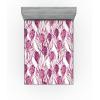 Ambesonne Floral Fitted Sheet, Roses Lavender Eucalyptus Watercolor Valentine’s Day Romantic Concept, Decorative Soft Fabric Bedding All-Round Elastic Pocket, Full Size, Purple Grey and Off White(Dark Magenta White)