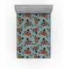 Ambesonne Floral Fitted Sheet, Roses Lavender Eucalyptus Watercolor Valentine’s Day Romantic Concept, Decorative Soft Fabric Bedding All-Round Elastic Pocket, Full Size, Purple Grey and Off White(Dark Peach Blue Grey)