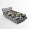 Ambesonne Floral Fitted Sheet, Roses Lavender Eucalyptus Watercolor Valentine’s Day Romantic Concept, Decorative Soft Fabric Bedding All-Round Elastic Pocket, Full Size, Purple Grey and Off White(Pale Orange Teal Brown)