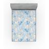 Ambesonne Floral Fitted Sheet, Roses Lavender Eucalyptus Watercolor Valentine’s Day Romantic Concept, Decorative Soft Fabric Bedding All-Round Elastic Pocket, Full Size, Purple Grey and Off White(Sky Blue Pale Yellow)