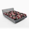 Ambesonne Floral Fitted Sheet, Roses Lavender Eucalyptus Watercolor Valentine’s Day Romantic Concept, Decorative Soft Fabric Bedding All-Round Elastic Pocket, Full Size, Purple Grey and Off White(Raspberry and Reseda Green)