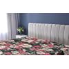 Ambesonne Floral Fitted Sheet, Roses Lavender Eucalyptus Watercolor Valentine’s Day Romantic Concept, Decorative Soft Fabric Bedding All-Round Elastic Pocket, Full Size, Purple Grey and Off White(Raspberry and Reseda Green)