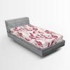 Ambesonne Floral Fitted Sheet, Roses Lavender Eucalyptus Watercolor Valentine’s Day Romantic Concept, Decorative Soft Fabric Bedding All-Round Elastic Pocket, Full Size, Purple Grey and Off White(Dried Rose Pale Ruby)