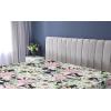 Ambesonne Floral Fitted Sheet, Valentine’s Day Romantic Concept Watercolor Hydrangeas Roses Birds, Decorative Soft Bedding All-Round Elastic Pocket, California King, Soft Pink Pistachio Green(Soft Pink Pale Green)