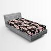 Ambesonne Floral Fitted Sheet, Valentine’s Day Romantic Concept Watercolor Hydrangeas Roses Birds, Decorative Soft Bedding All-Round Elastic Pocket, California King, Soft Pink Pistachio Green(Blush Reseda Green)