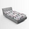 Ambesonne Floral Fitted Sheet, Valentine’s Day Romantic Concept Watercolor Hydrangeas Roses Birds, Decorative Soft Bedding All-Round Elastic Pocket, California King, Soft Pink Pistachio Green(Pale Mauve White and Green)