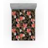 Ambesonne Floral Fitted Sheet, Valentine’s Day Romantic Concept Watercolor Hydrangeas Roses Birds, Decorative Soft Bedding All-Round Elastic Pocket, California King, Soft Pink Pistachio Green(Dark Coral and Fern Green)