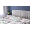 Ambesonne Floral Fitted Sheet, Valentine’s Day Romantic Concept Watercolor Hydrangeas Roses Birds, Decorative Soft Bedding All-Round Elastic Pocket, California King, Soft Pink Pistachio Green(Pale Mauve White and Green)