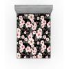 Ambesonne Floral Fitted Sheet, Valentine’s Day Romantic Concept Watercolor Hydrangeas Roses Birds, Decorative Soft Bedding All-Round Elastic Pocket, California King, Soft Pink Pistachio Green(Blush Reseda Green)