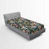 Ambesonne Floral Fitted Sheet, Valentine’s Day Romantic Concept Watercolor Hydrangeas Roses Birds, Decorative Soft Bedding All-Round Elastic Pocket, California King, Soft Pink Pistachio Green(Pale Rust Grey Teal and Amber)