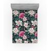 Ambesonne Floral Fitted Sheet, Valentine’s Day Romantic Concept Watercolor Hydrangeas Roses Birds, Decorative Soft Bedding All-Round Elastic Pocket, California King, Soft Pink Pistachio Green(Pink Laurel Green White)