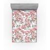 Ambesonne Floral Fitted Sheet, Valentine’s Day Romantic Concept Watercolor Hydrangeas Roses Birds, Decorative Soft Bedding All-Round Elastic Pocket, California King, Soft Pink Pistachio Green(Pastel Pink and Laurel Green)