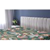 Ambesonne Floral Fitted Sheet, Valentine’s Day Romantic Concept Watercolor Hydrangeas Roses Birds, Decorative Soft Bedding All-Round Elastic Pocket, California King, Soft Pink Pistachio Green(Pale Rust Grey Teal and Amber)
