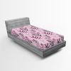 Ambesonne Floral Fitted Sheet, Valentine’s Day Theme Vintage Style Romantic Roses Pattern Plot, Decorative Soft Fabric Bedding All-Round Elastic Pocket, Twin Size, Dark Fuchsia and Slate Blue(Soft Pink and Dark Grey)