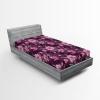 Ambesonne Floral Fitted Sheet, Valentine’s Day Theme Vintage Style Romantic Roses Pattern Plot, Decorative Soft Fabric Bedding All-Round Elastic Pocket, Twin Size, Dark Fuchsia and Slate Blue(Dark Magenta and Purple)