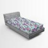 Ambesonne Floral Fitted Sheet, Valentine’s Day Theme Vintage Style Romantic Roses Pattern Plot, Decorative Soft Fabric Bedding All-Round Elastic Pocket, Twin Size, Dark Fuchsia and Slate Blue(Pale Purple Grey Teal)