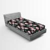 Ambesonne Floral Fitted Sheet, Valentine’s Day Theme Vintage Style Romantic Roses Pattern Plot, Decorative Soft Fabric Bedding All-Round Elastic Pocket, Twin Size, Dark Fuchsia and Slate Blue(Soft Pink and Hunter Green)
