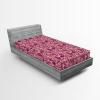 Ambesonne Floral Fitted Sheet, Valentine’s Day Theme Vintage Style Romantic Roses Pattern Plot, Decorative Soft Fabric Bedding All-Round Elastic Pocket, Twin Size, Dark Fuchsia and Slate Blue(Soft Pink and Dark Magenta)