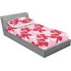 Ambesonne Floral Fitted Sheet & Pillow Sham Set, Monochrome Lily Flowers Valentine’s Day Concept Retro Illustration, Decorative Printed 3 Piece Bedding Decor Set, Full, Charcoal Grey and White(Dark Coral and Soft Pink)