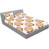 Ambesonne Floral Fitted Sheet & Pillow Sham Set, Monochrome Lily Flowers Valentine’s Day Concept Retro Illustration, Decorative Printed 3 Piece Bedding Decor Set, Full, Charcoal Grey and White(Dark Yellow and Dried Rose)