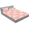 Ambesonne Floral Fitted Sheet & Pillow Sham Set, Monochrome Lily Flowers Valentine’s Day Concept Retro Illustration, Decorative Printed 3 Piece Bedding Decor Set, Full, Charcoal Grey and White(Dried Rose Blush and White)