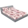 Ambesonne Floral Fitted Sheet & Pillow Sham Set, Monochrome Lily Flowers Valentine’s Day Concept Retro Illustration, Decorative Printed 3 Piece Bedding Decor Set, Full, Charcoal Grey and White(Pale Maroon Blush and Ginger)