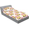 Ambesonne Floral Fitted Sheet & Pillow Sham Set, Monochrome Lily Flowers Valentine’s Day Concept Retro Illustration, Decorative Printed 3 Piece Bedding Decor Set, Full, Charcoal Grey and White(Dark Yellow and Dried Rose)
