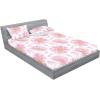 Ambesonne Floral Fitted Sheet & Pillow Sham Set, Monochrome Lily Flowers Valentine’s Day Concept Retro Illustration, Decorative Printed 3 Piece Bedding Decor Set, Full, Charcoal Grey and White(Soft Pink and Sand Brown)