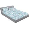 Ambesonne Floral Fitted Sheet & Pillow Sham Set, Monochrome Lily Flowers Valentine’s Day Concept Retro Illustration, Decorative Printed 3 Piece Bedding Decor Set, Full, Charcoal Grey and White(Pale Azure Blue and Teal)