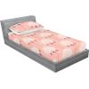 Ambesonne Floral Fitted Sheet & Pillow Sham Set, Monochrome Lily Flowers Valentine’s Day Concept Retro Illustration, Decorative Printed 3 Piece Bedding Decor Set, Full, Charcoal Grey and White(Dried Rose Blush and White)