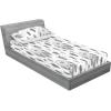 Ambesonne Floral Fitted Sheet & Pillow Sham Set, Monochrome Lily Flowers Valentine’s Day Concept Retro Illustration, Decorative Printed 3 Piece Bedding Decor Set, Full, Charcoal Grey and White(Charcoal Grey and White)