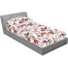 Ambesonne Floral Fitted Sheet & Pillow Sham Set, Monochrome Lily Flowers Valentine’s Day Concept Retro Illustration, Decorative Printed 3 Piece Bedding Decor Set, Full, Charcoal Grey and White(Soft Pink and Pale Purple)