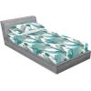 Ambesonne Floral Fitted Sheet & Pillow Sham Set, Monochrome Lily Flowers Valentine’s Day Concept Retro Illustration, Decorative Printed 3 Piece Bedding Decor Set, Full, Charcoal Grey and White(Pale Teal Cadet Blue)