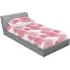 Ambesonne Floral Fitted Sheet & Pillow Sham Set, Monochrome Lily Flowers Valentine’s Day Concept Retro Illustration, Decorative Printed 3 Piece Bedding Decor Set, Full, Charcoal Grey and White(Pale Ruby Grey Pink)