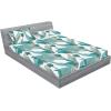 Ambesonne Floral Fitted Sheet & Pillow Sham Set, Monochrome Lily Flowers Valentine’s Day Concept Retro Illustration, Decorative Printed 3 Piece Bedding Decor Set, Full, Charcoal Grey and White(Pale Teal Cadet Blue)