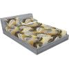 Ambesonne Floral Fitted Sheet & Pillow Sham Set, Monochrome Lily Flowers Valentine’s Day Concept Retro Illustration, Decorative Printed 3 Piece Bedding Decor Set, Full, Charcoal Grey and White(Pale Caramel White and Grey)