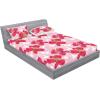 Ambesonne Floral Fitted Sheet & Pillow Sham Set, Monochrome Lily Flowers Valentine’s Day Concept Retro Illustration, Decorative Printed 3 Piece Bedding Decor Set, Full, Charcoal Grey and White(Dark Coral and Soft Pink)
