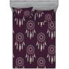 Ambesonne Floral Fitted Sheet & Pillow Sham Set, Monochrome Lily Flowers Valentine’s Day Concept Retro Illustration, Decorative Printed 3 Piece Bedding Decor Set, Full, Charcoal Grey and White(Dark Purple and Teal)