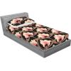 Ambesonne Floral Fitted Sheet & Pillow Sham Set, Monochrome Lily Flowers Valentine’s Day Concept Retro Illustration, Decorative Printed 3 Piece Bedding Decor Set, Full, Charcoal Grey and White(Pastel Pink and Pale Rust)