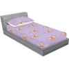 Ambesonne Floral Fitted Sheet & Pillow Sham Set, Romantic Valentine’s Day Theme Overlapping Simplistic Rose Flowers Art, Decorative Printed 3 Piece Bedding Decor Set, Calking, Pale Salmon and Blush(Pastel Brown Lavender)