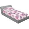 Ambesonne Floral Fitted Sheet & Pillow Sham Set, Romantic Valentine’s Day Theme Overlapping Simplistic Rose Flowers Art, Decorative Printed 3 Piece Bedding Decor Set, Calking, Pale Salmon and Blush(Dark Purple Grey Pink)